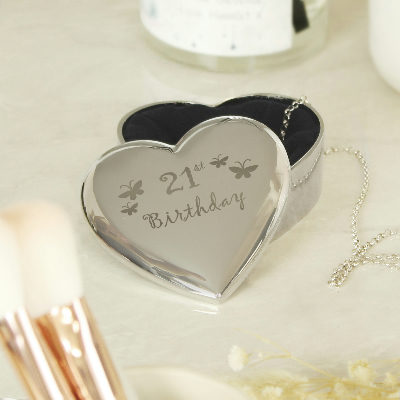21st Butterflies Heart Trinket Box