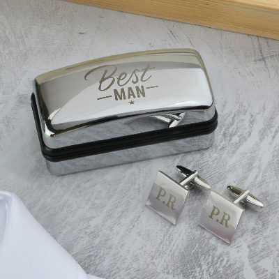 Personalised Best Man Wedding Cufflinks and Box Set
