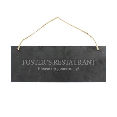 Personalised Engraved Hanging Slate Plaque