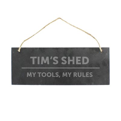 Personalised Bold Design Hanging Slate Plaque