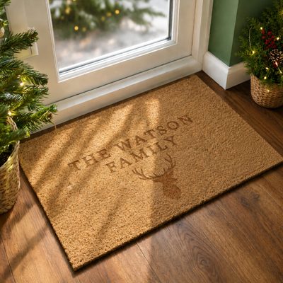 Personalised Stag Rectangle Indoor Doormat