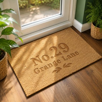 Personalised Ornate Rectangle Indoor Doormat