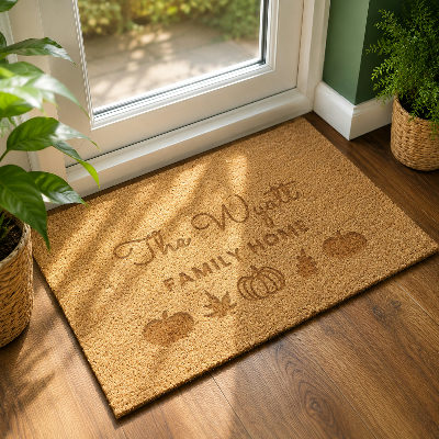Personalised Pumpkin Rectangle Doormat