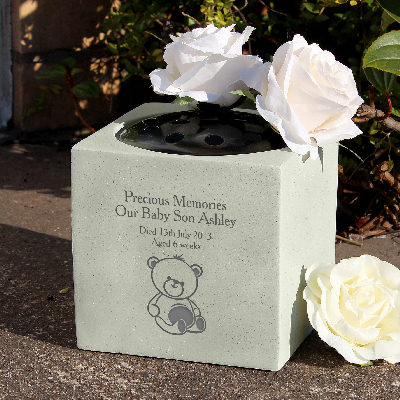 Personalised Teddy Bear Memorial Vase