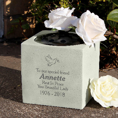 Personalised Dove Memorial Vase
