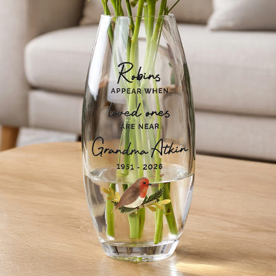 Personalised Robins Appear Bullet Vase