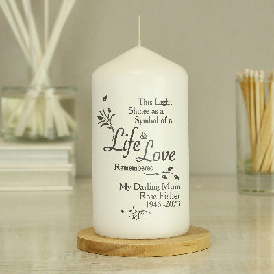 Personalised Life & Love Pillar Candle