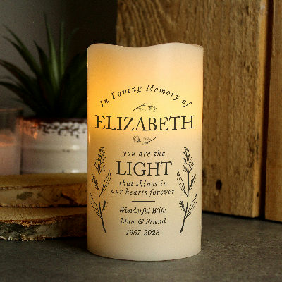 Personalised In Loving Memory LED Candle