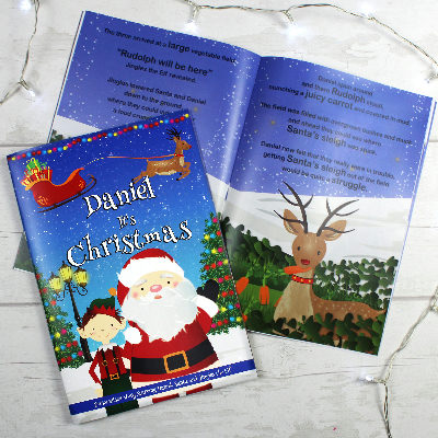 Personalised Boys ""It's Christmas"" Story Book, Featuring Santa and his Elf Jingles