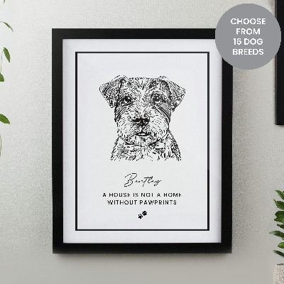 Personalised Dog Breed Black Framed Print