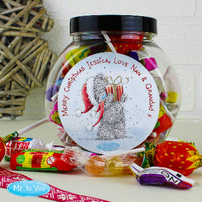 Personalised Me To You Christmas Sweet Jar