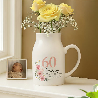 Personalised Floral Birthday Jug Vase