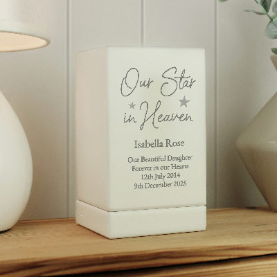 Personalised Our Star in Heaven Small Wooden Urn