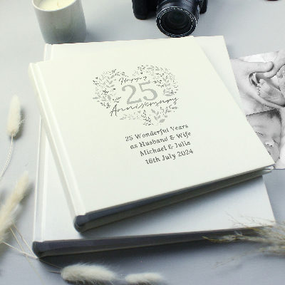 Personalised 25th Silver Wedding Anniversary Photo Album
