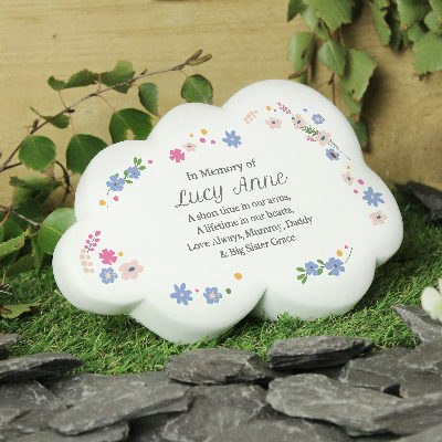 Personalised Floral Resin Memorial Cloud